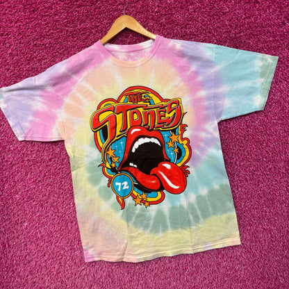 The Rolling Stones Hot Lips Shining Star 72 Band Tie Dye XL