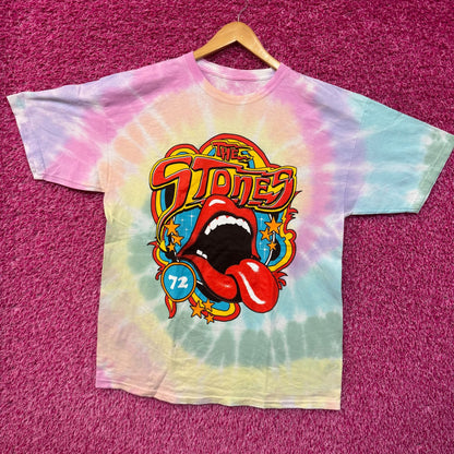 The Rolling Stones Hot Lips Shining Star 72 Band Tie Dye XL