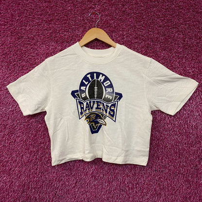 Junk Food Clothing Baltimore Ravens Women's Mock Neck Crop T-Shirt XS