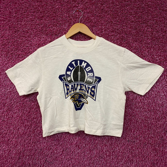 Junk Food Clothing Baltimore Ravens Women's Mock Neck Crop T-Shirt XS