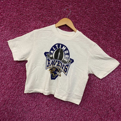 Junk Food Clothing Baltimore Ravens Women's Mock Neck Crop T-Shirt XS