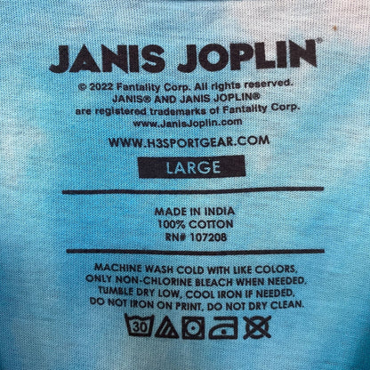 Janis Joplin Pearl Album Blue Tie Dye T-Shirt Large