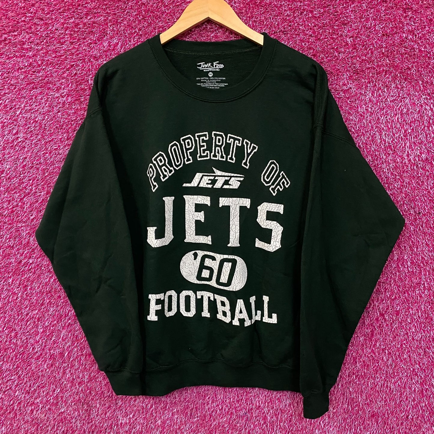 Junk Food Clothing New York Jets Property of Jets NFL Green Sweatshirt Medium