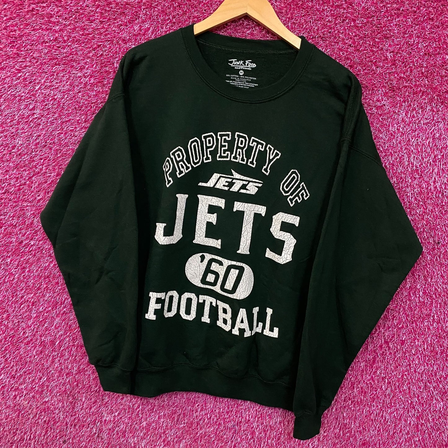 Junk Food Clothing New York Jets Property of Jets NFL Green Sweatshirt Medium