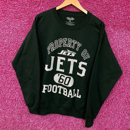 Junk Food Clothing New York Jets Property of Jets NFL Green Sweatshirt Medium