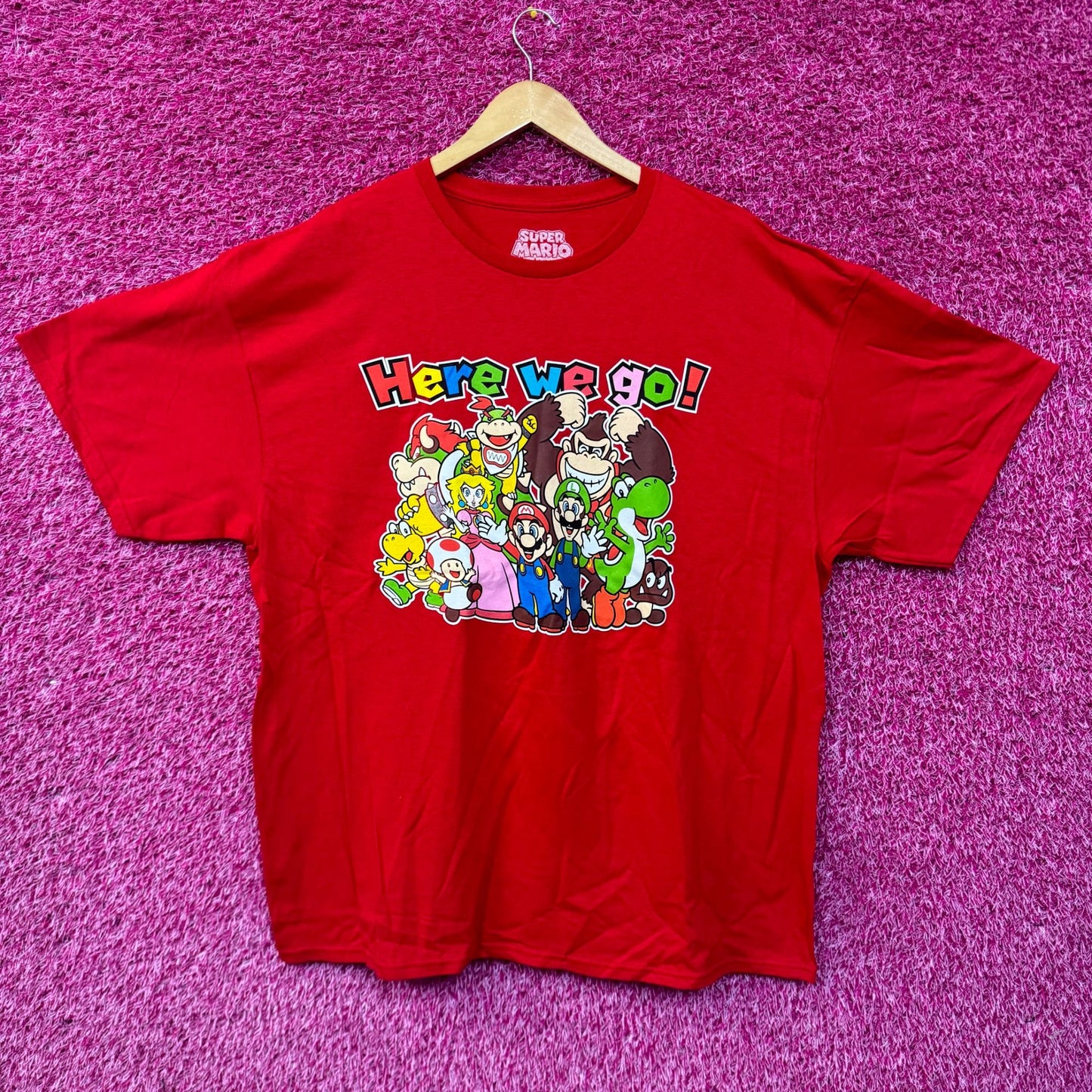 Super Mario Here We Go! character T-shirt size 2XL