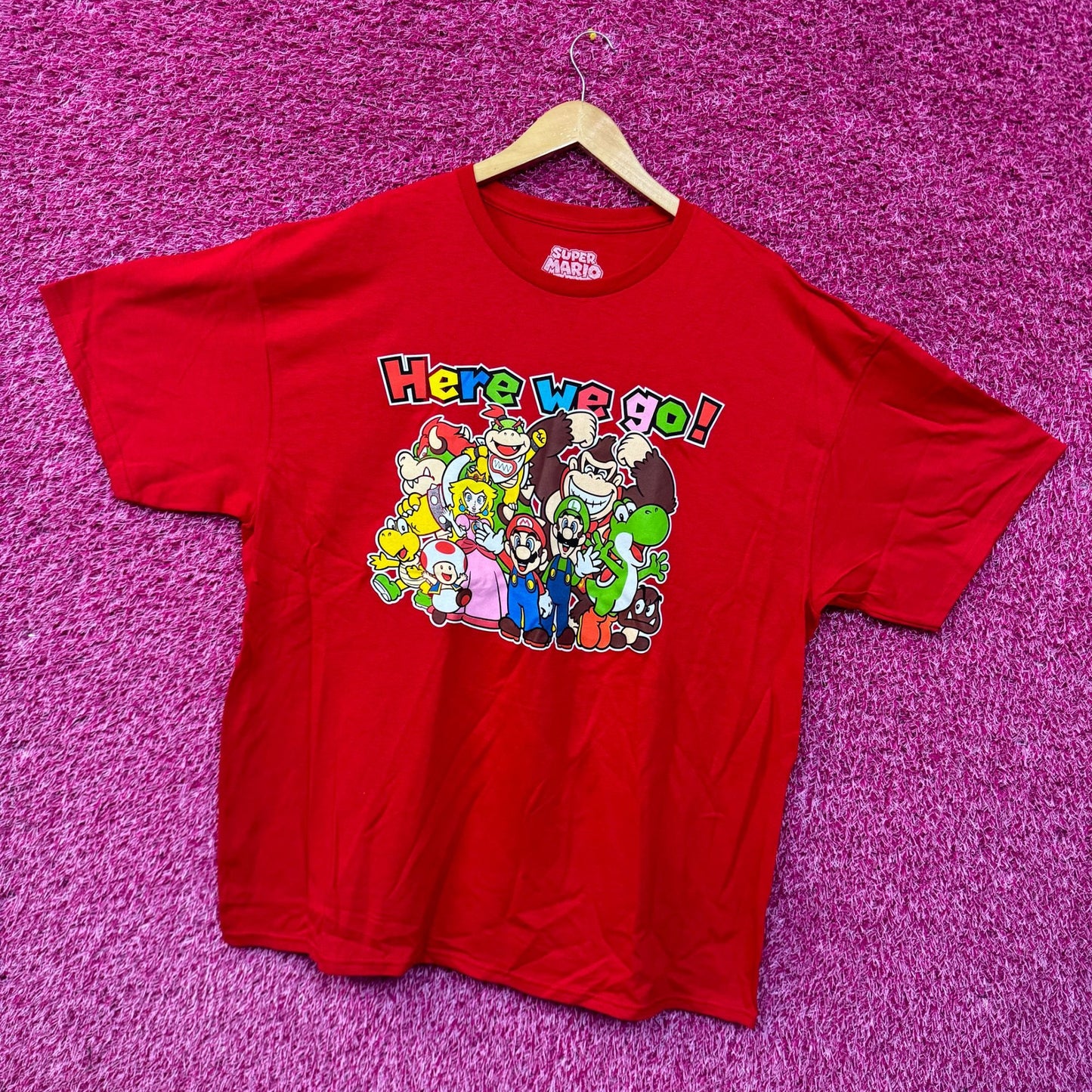 Super Mario Here We Go! character T-shirt size 2XL