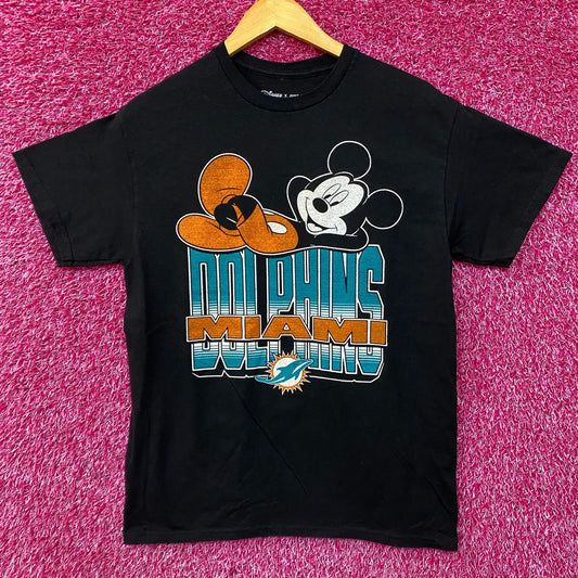 Disney x Junk Food NFL Miami Dolphins Mickey Mouse Kick Back T-Shirt Small