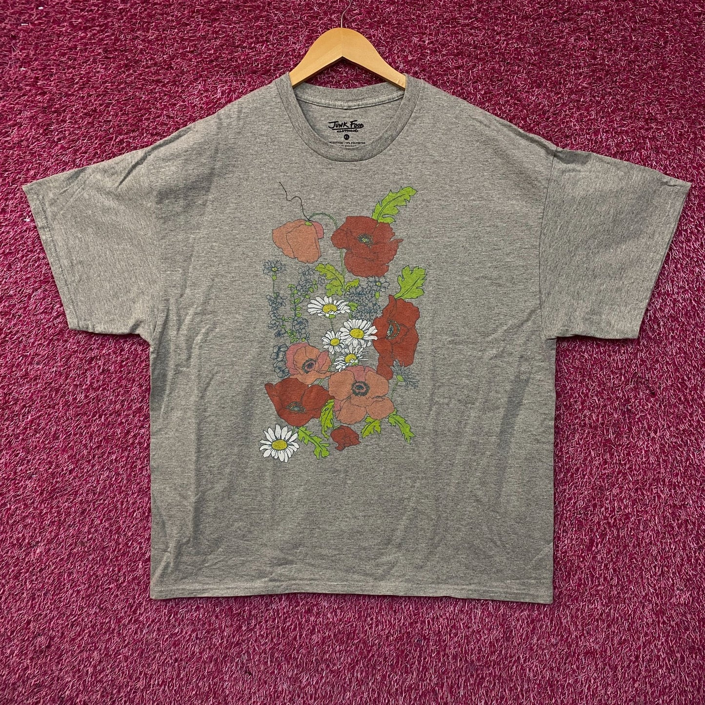 Junk Food Flowers Cotton Graphic T-Shirt XL