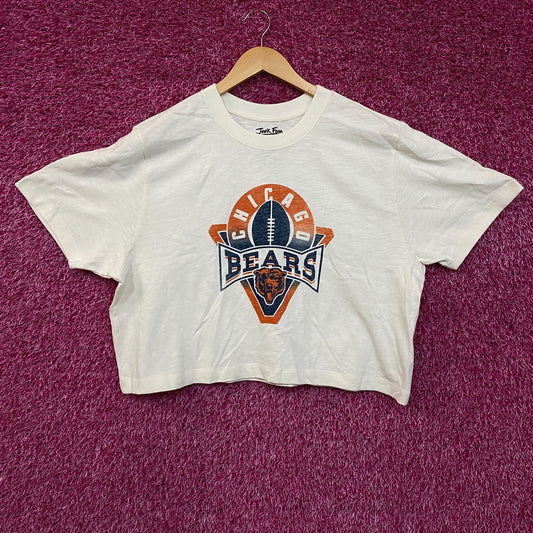 Junk Food Clothing Women's NFL Chicago Bears Mock Neck Crop Tee 2XL