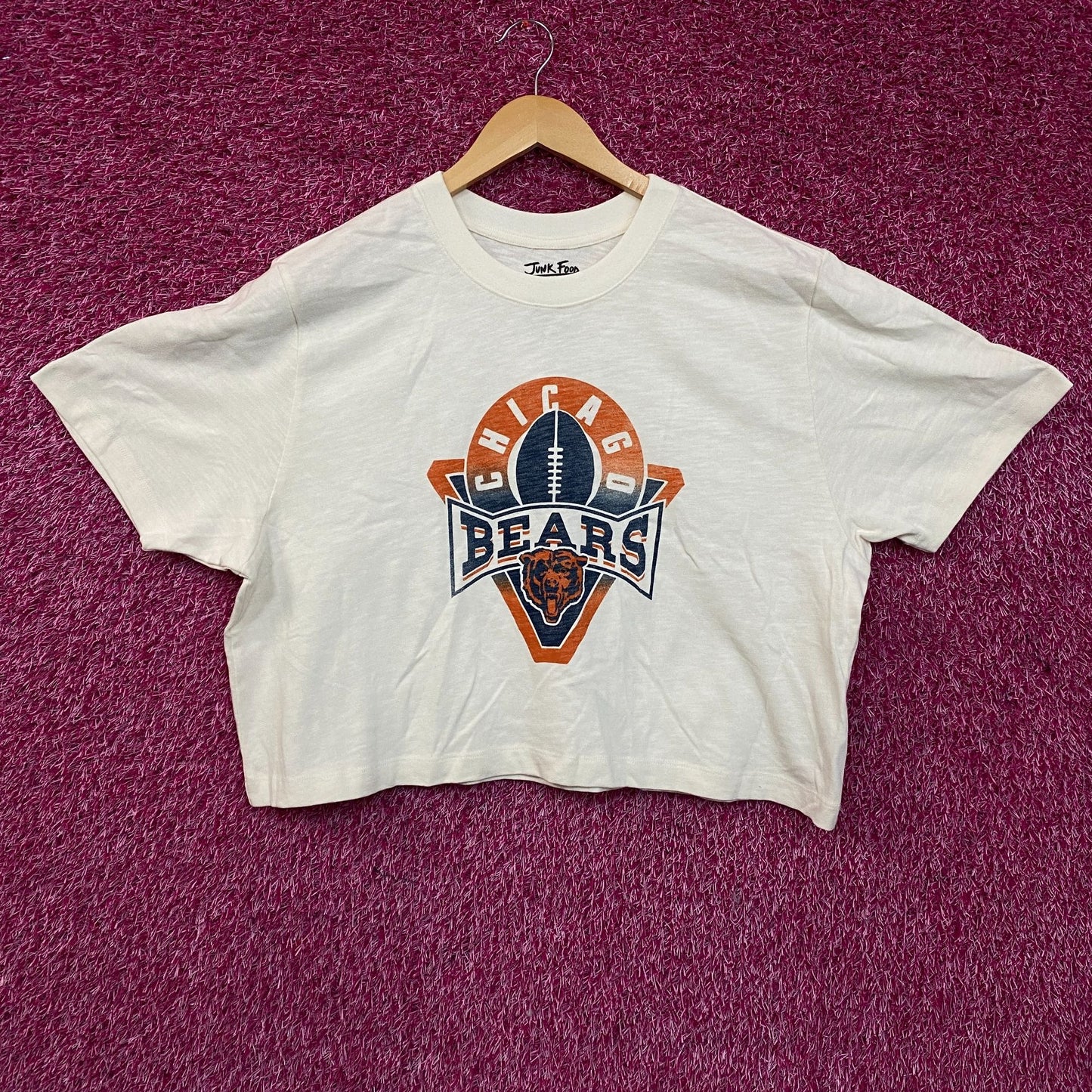 Junk Food Clothing Women's NFL Chicago Bears Mock Neck Crop Tee 2XL