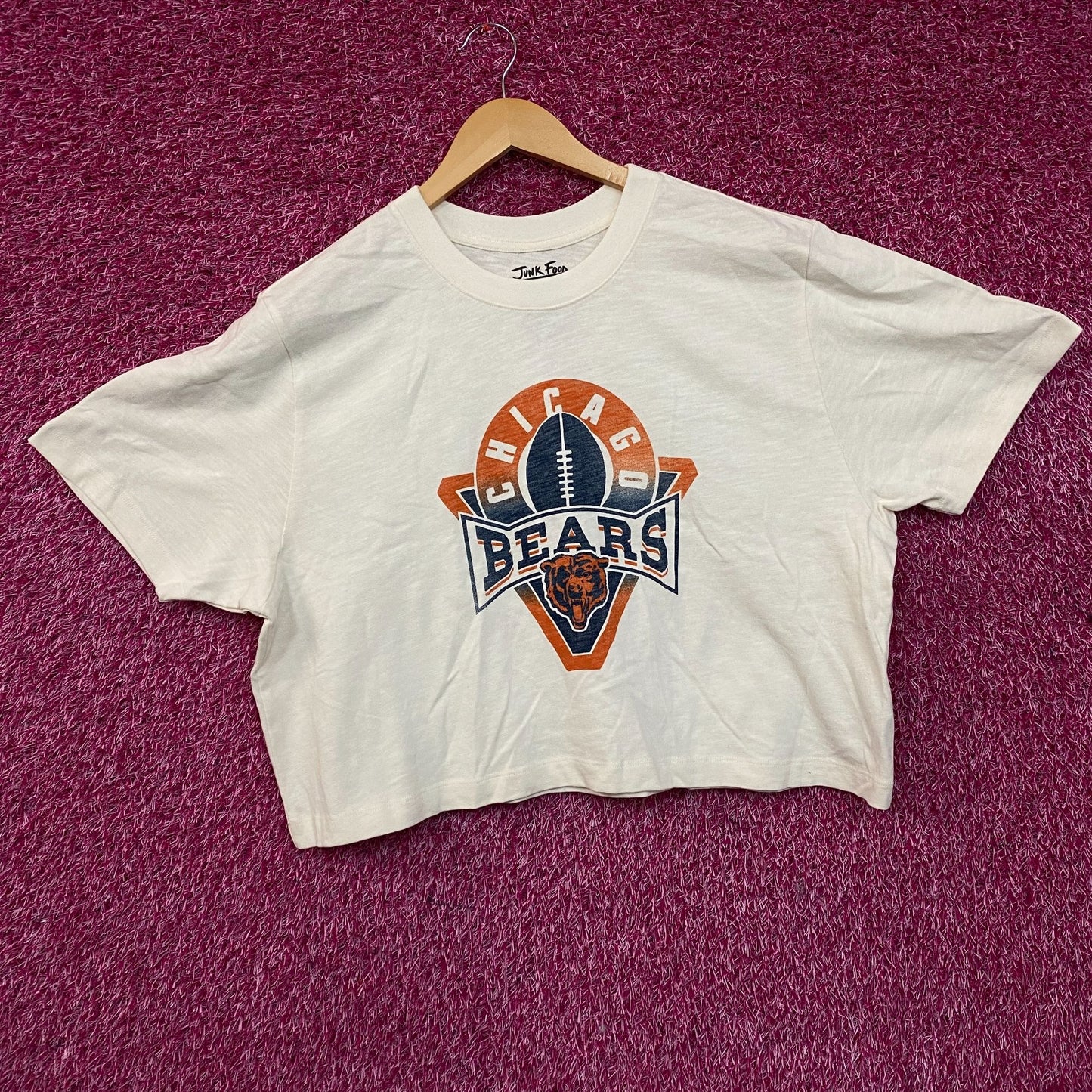 Junk Food Clothing Women's NFL Chicago Bears Mock Neck Crop Tee 2XL