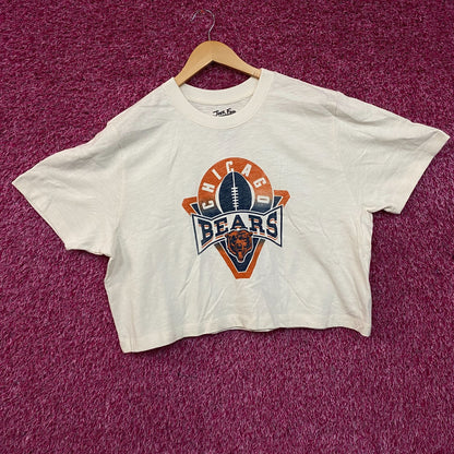 Junk Food Clothing Women's NFL Chicago Bears Mock Neck Crop Tee 2XL