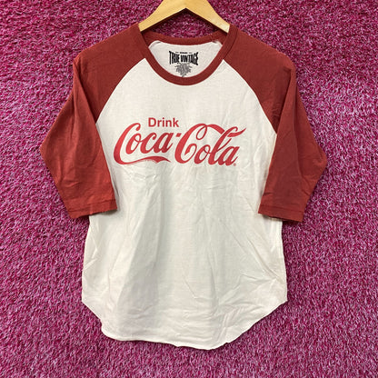 Drink Coca-Cola Vintage Style 3/4 Sleeve T-Shirt Small