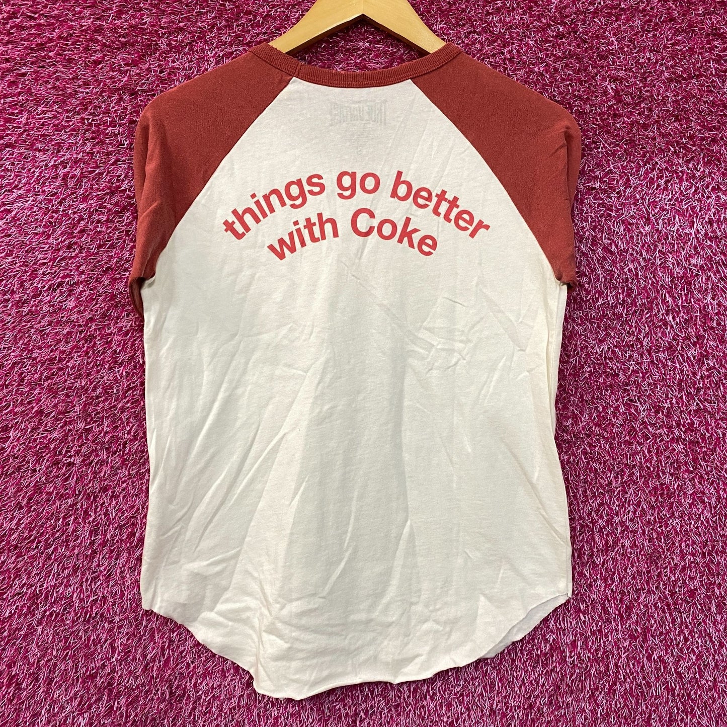 Drink Coca-Cola Vintage Style 3/4 Sleeve T-Shirt Small