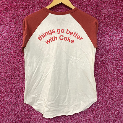 Drink Coca-Cola Vintage Style 3/4 Sleeve T-Shirt Small