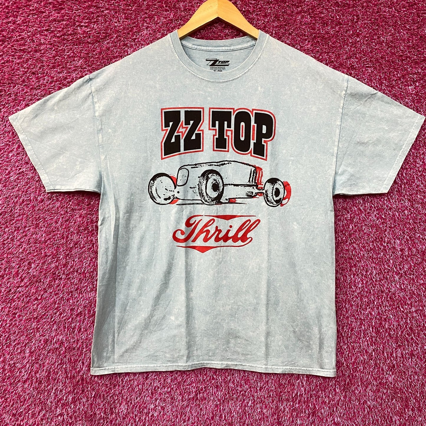 ZZTop Hot Rod Car Thrill Blue T-Shirt XL