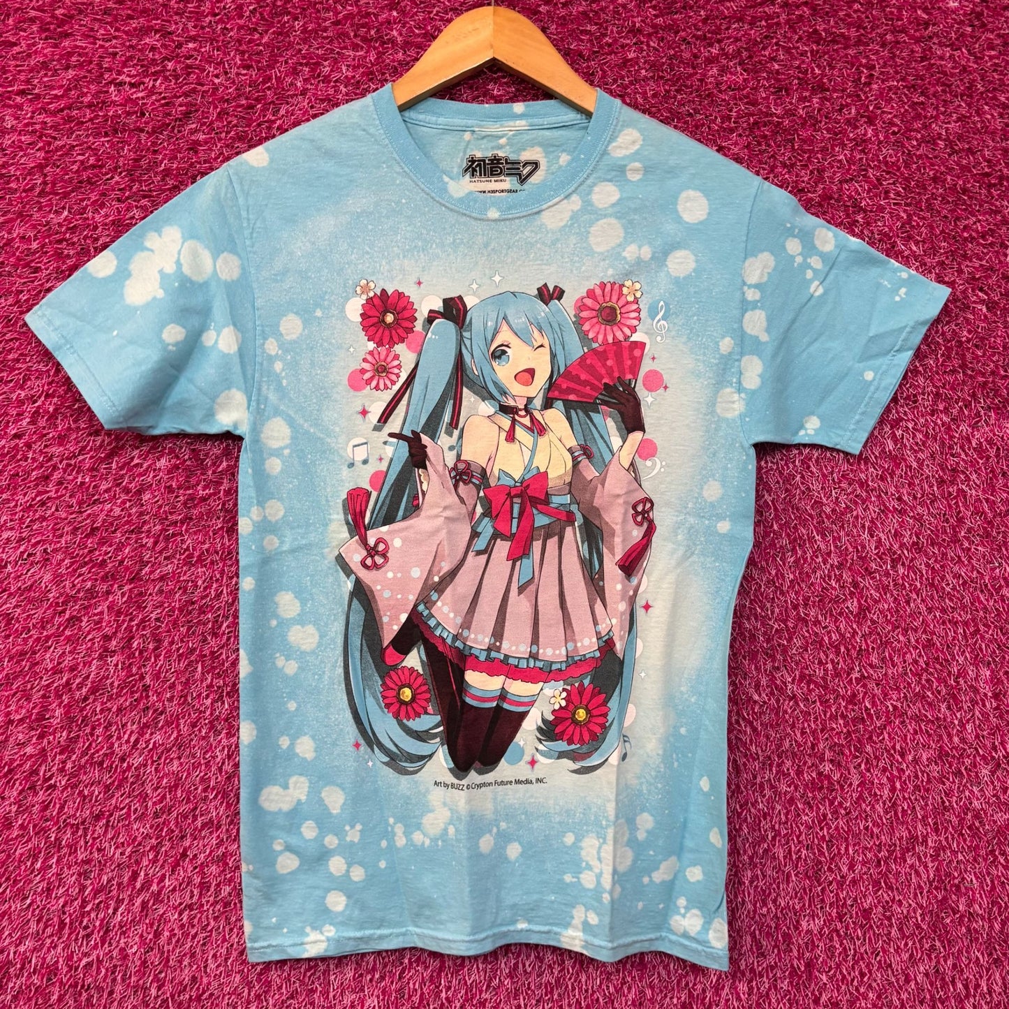 Hatsune Miko Kimono Virtual Singer Anime Tie Dye T-Shirt Small