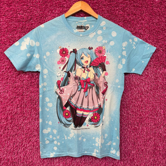 Hatsune Miko Kimono Virtual Singer Anime Tie Dye T-Shirt Small