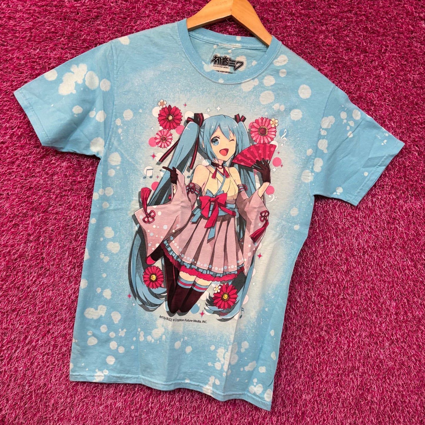 Hatsune Miko Kimono Virtual Singer Anime Tie Dye T-Shirt Small
