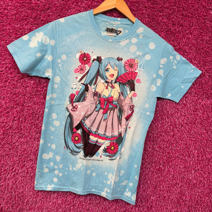 Hatsune Miko Kimono Virtual Singer Anime Tie Dye T-Shirt Small