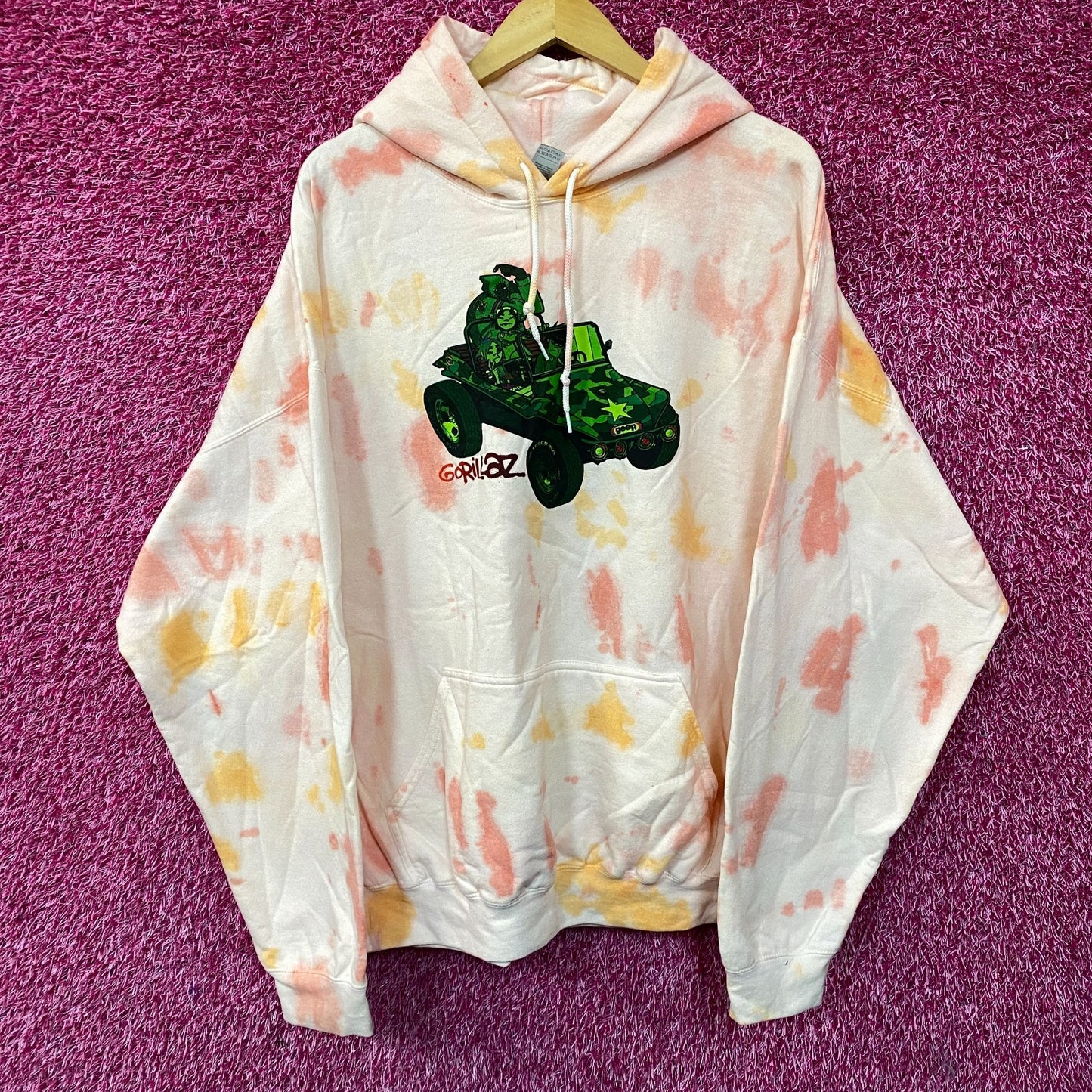 Gorillaz Self-Titled Album Cover Tie-Dye Hoodie Size 2XL
