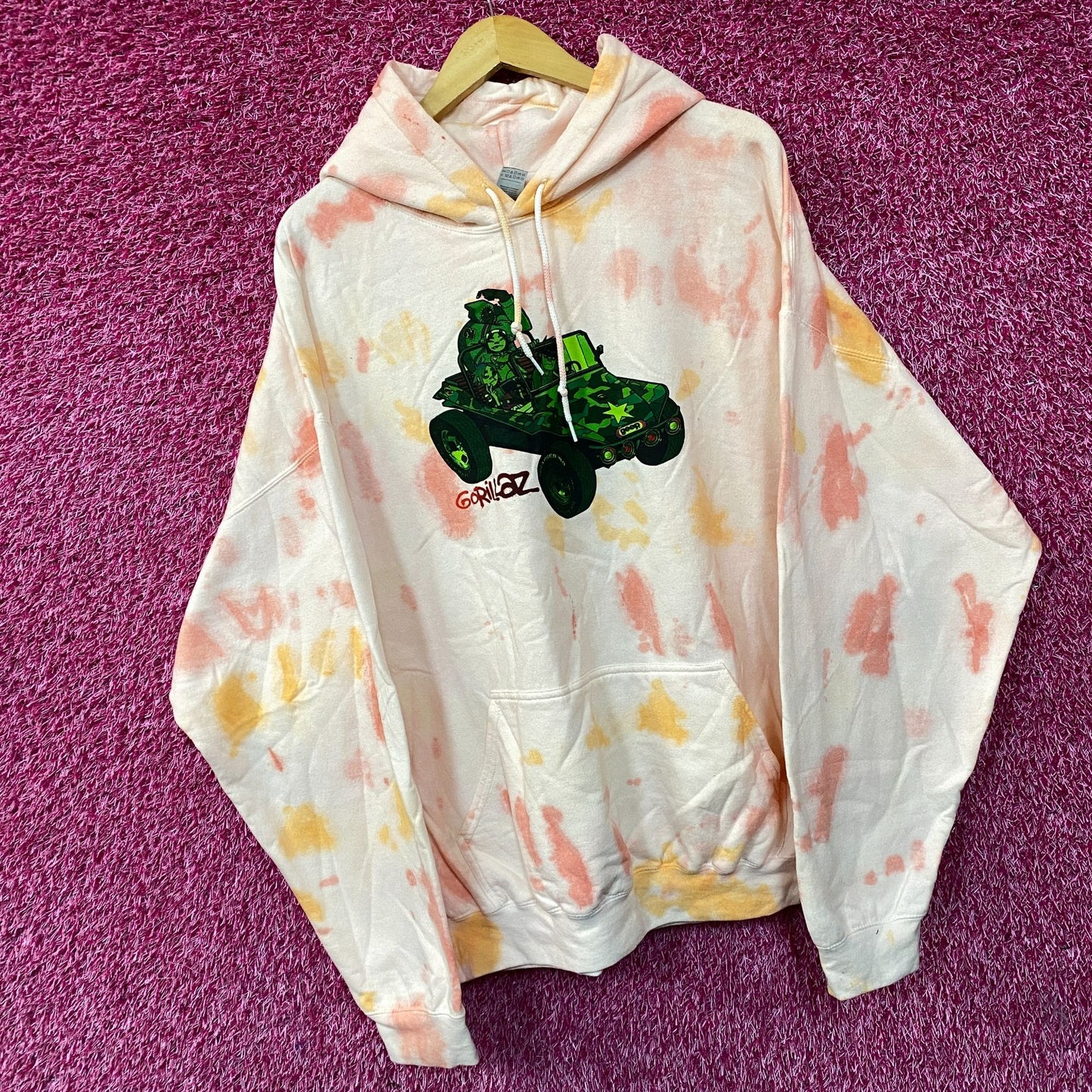 Gorillaz Self-Titled Album Cover Tie-Dye Hoodie Size 2XL