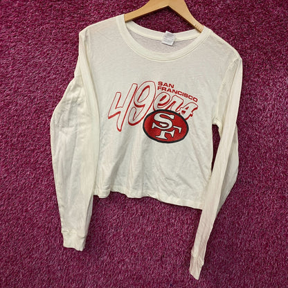 Junk Food Clothing Women's NFL San Francisco 49ers Touchdown Long Sleeve Crop Tee XS