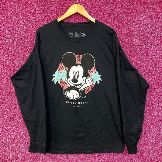 Disney Mickey Mouse Palm Trees Long Sleeve T-Shirt XL