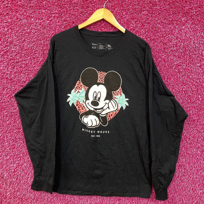 Disney Mickey Mouse Palm Trees Long Sleeve T-Shirt XL