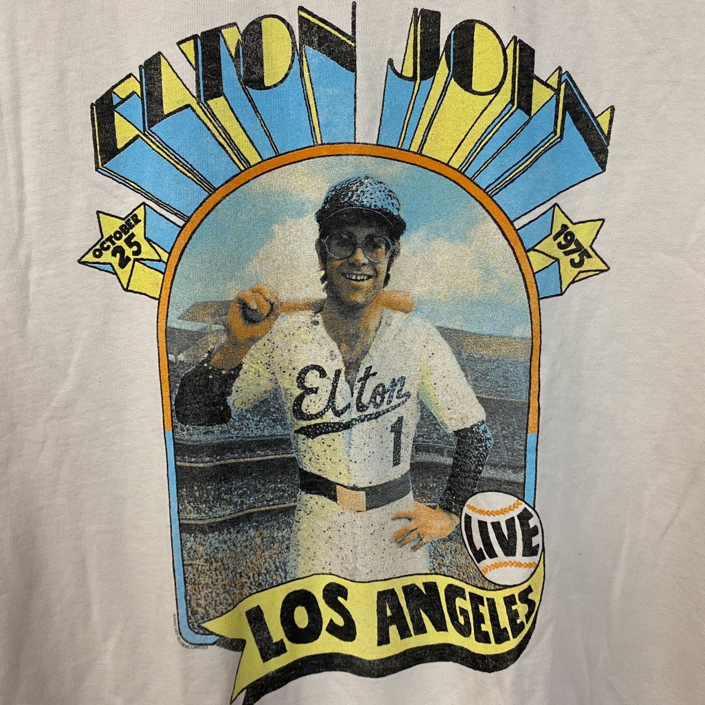 Elton John "Live in Los Angeles 1975" Graphic Women's T-Shirt 2XL