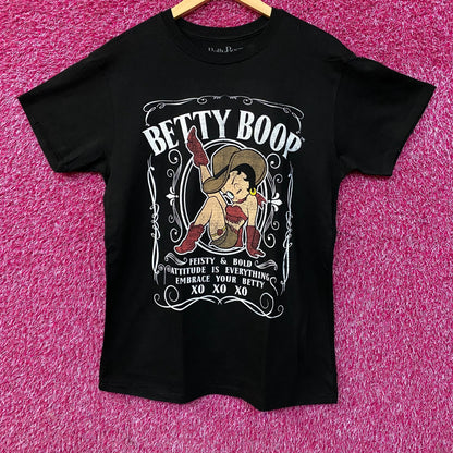 Betty Boop "Feisty & Bold" Cowgirl Cute Graphic T-Shirt Large