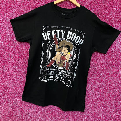 Betty Boop "Feisty & Bold" Cowgirl Cute Graphic T-Shirt Large
