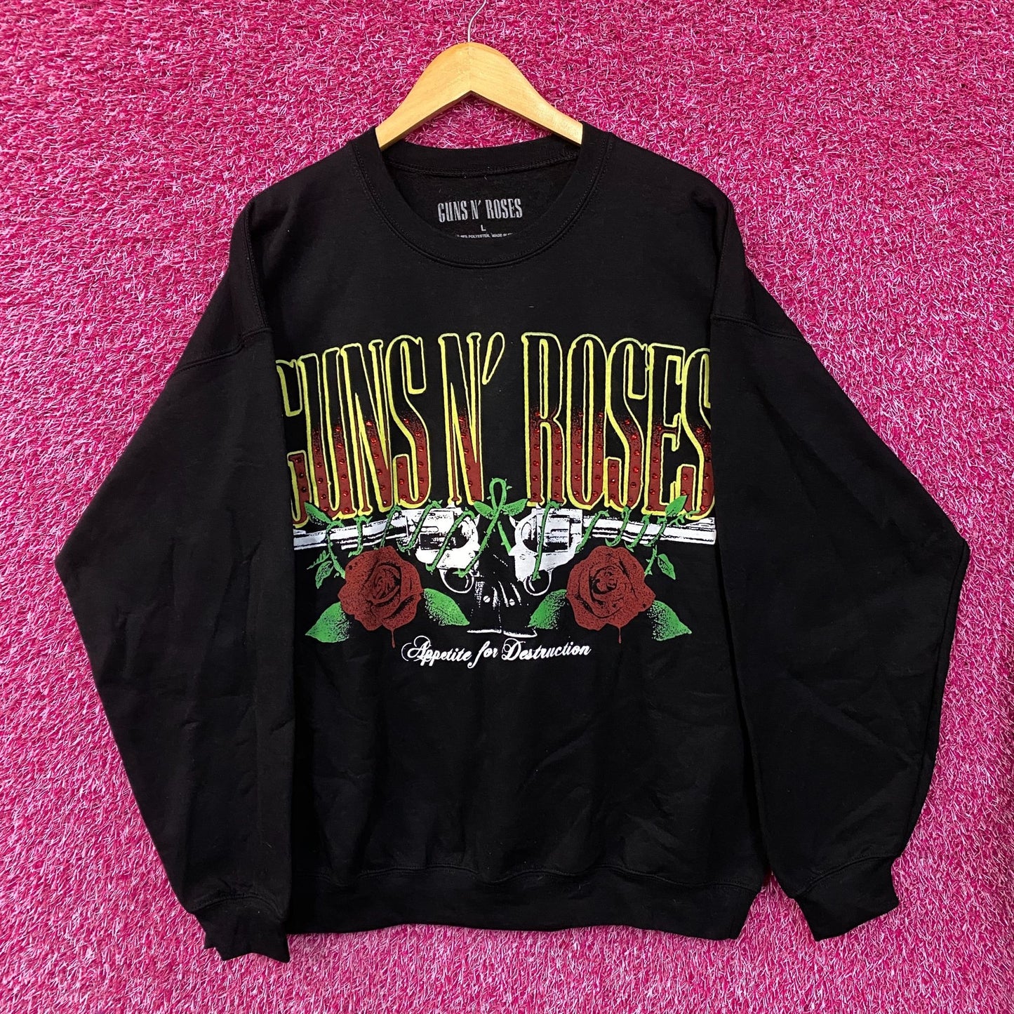 Guns N' Roses Appetite For Destruction Rock Band Crewneck Sweatshirt Large
