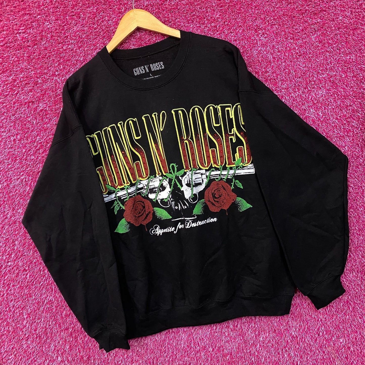 Guns N' Roses Appetite For Destruction Rock Band Crewneck Sweatshirt Large