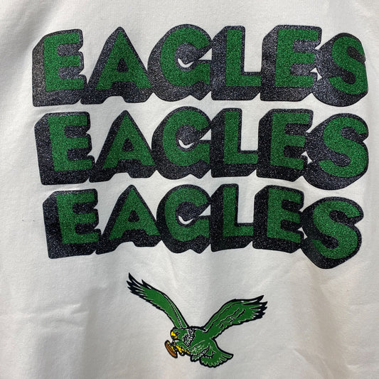 Junk Food Clothing Philadelphia Eagles Repeat Bling Glitter Crewneck Sweatshirt 2XL
