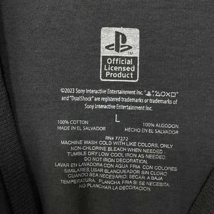 PlayStation Logo Japanese Katakana Graphic T-Shirt Large