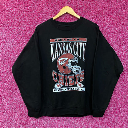 Junk Food Clothing NFL Kansas City Chiefs Helmet Crewneck Sweatshirt Large