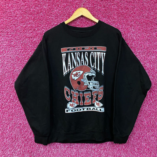 Junk Food Clothing NFL Kansas City Chiefs Helmet Crewneck Sweatshirt Large