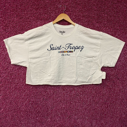 Junk Food Clothing Saint-Tropez Côte d'Azur Crop T-Shirt XL