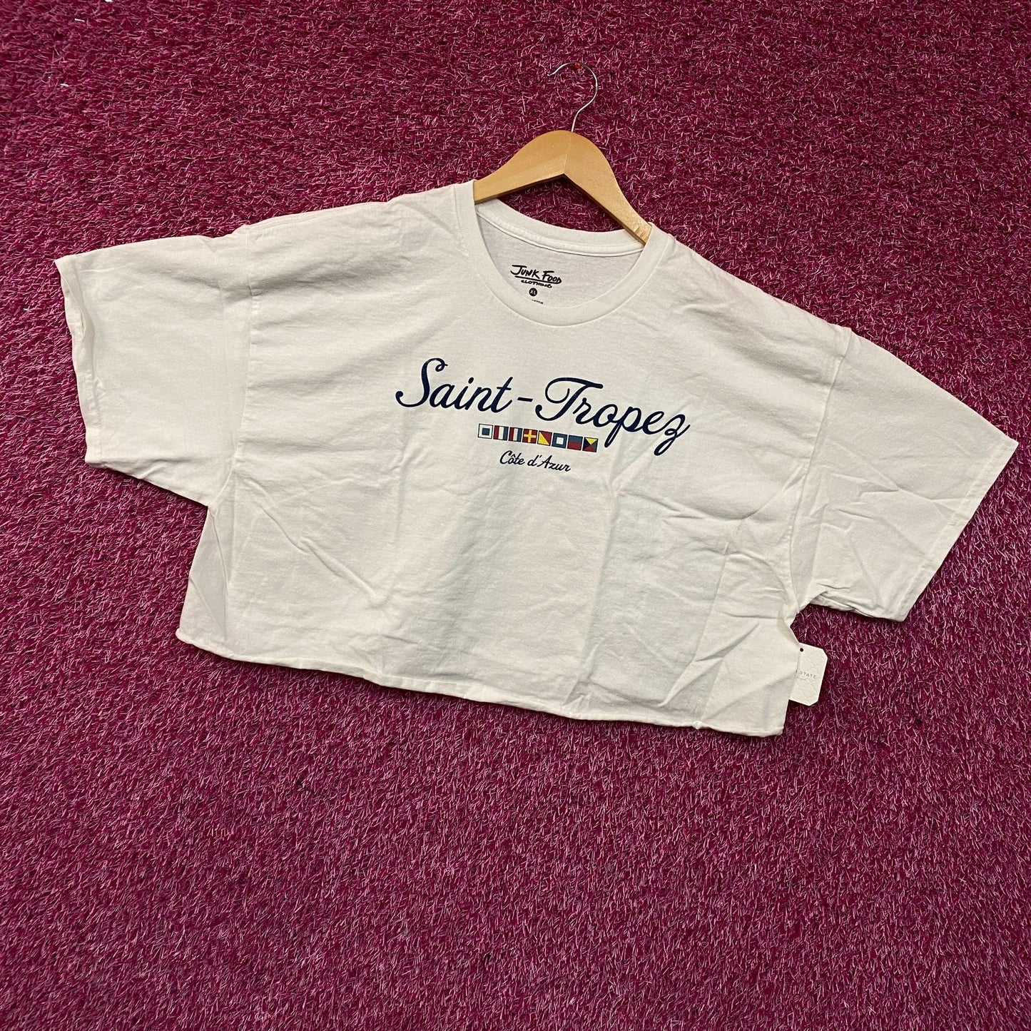 Junk Food Clothing Saint-Tropez Côte d'Azur Crop T-Shirt XL