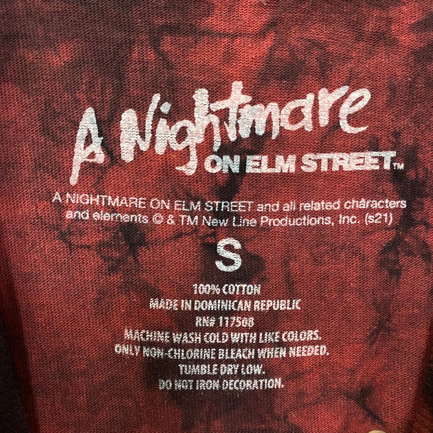 Freddy Krueger A Nightmare On Elm Street Tie Dye T-Shirt Small