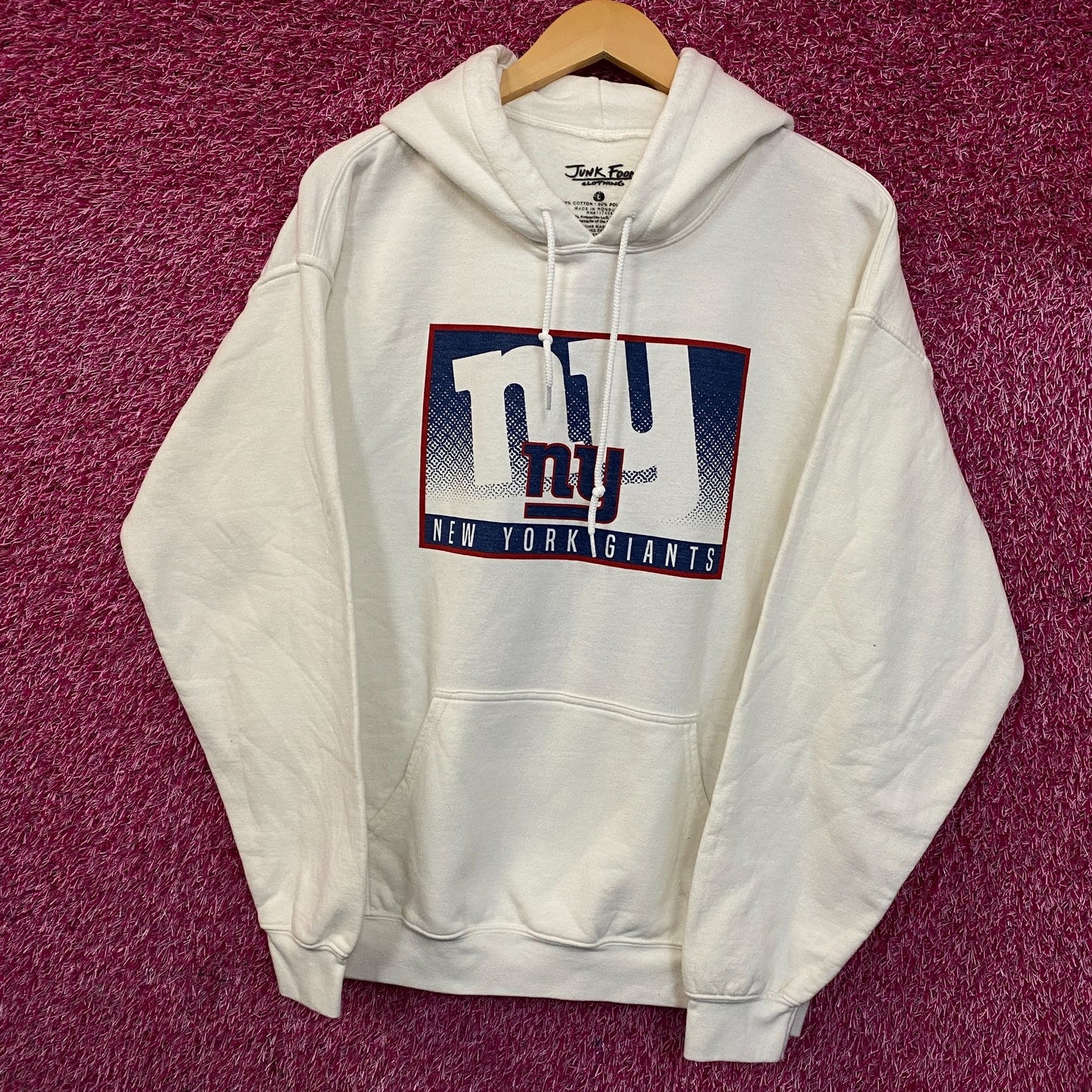 Junk Food Clothing New York Giants Retro Style Graphic Pullover Hoodie Large