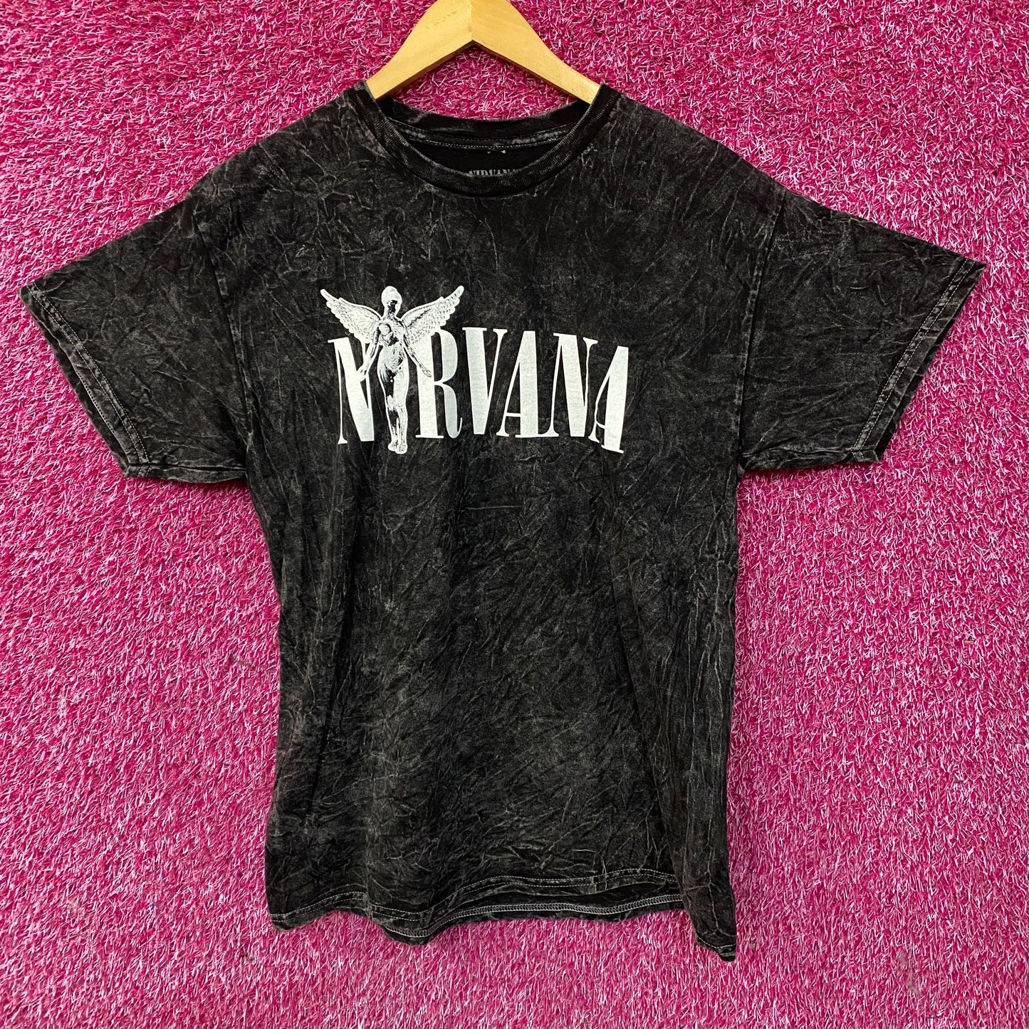 Nirvana In Utero Album Cover Graphic Mineral Wash T-shirt Large