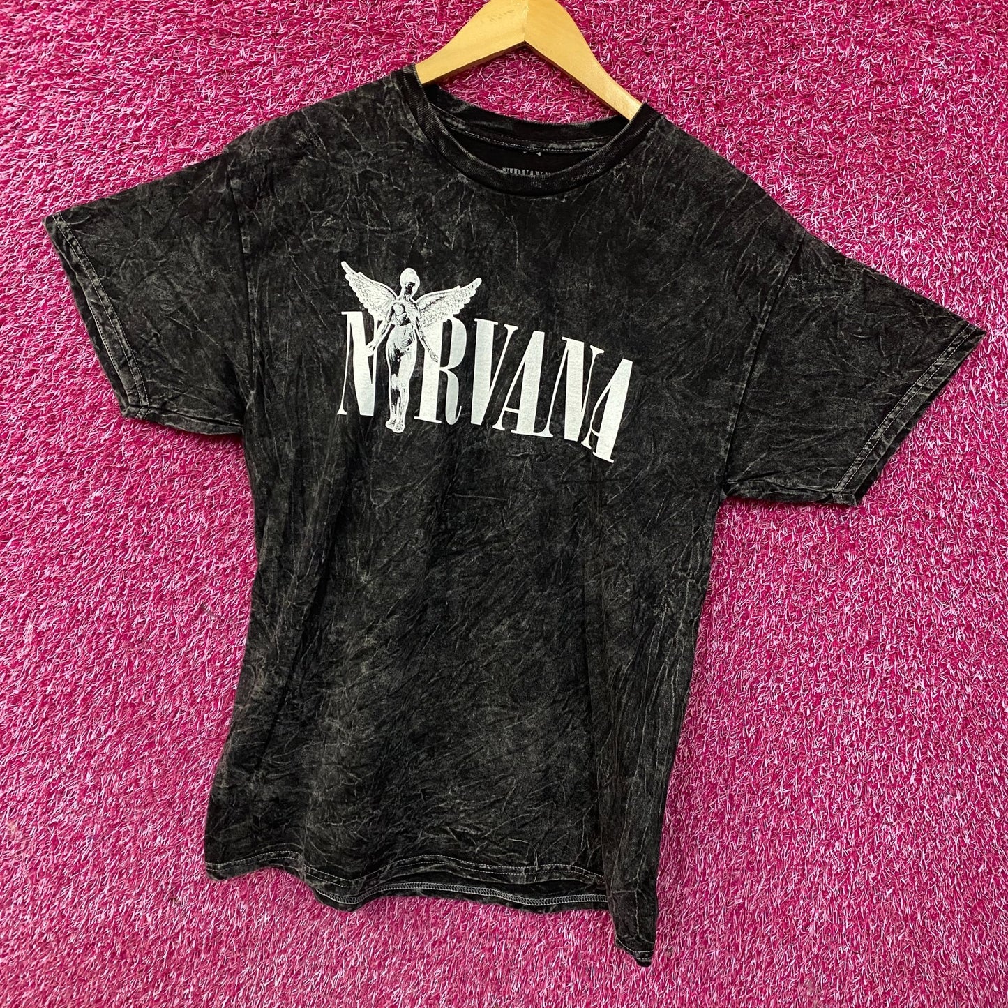 Nirvana In Utero Album Cover Graphic Mineral Wash T-shirt Large