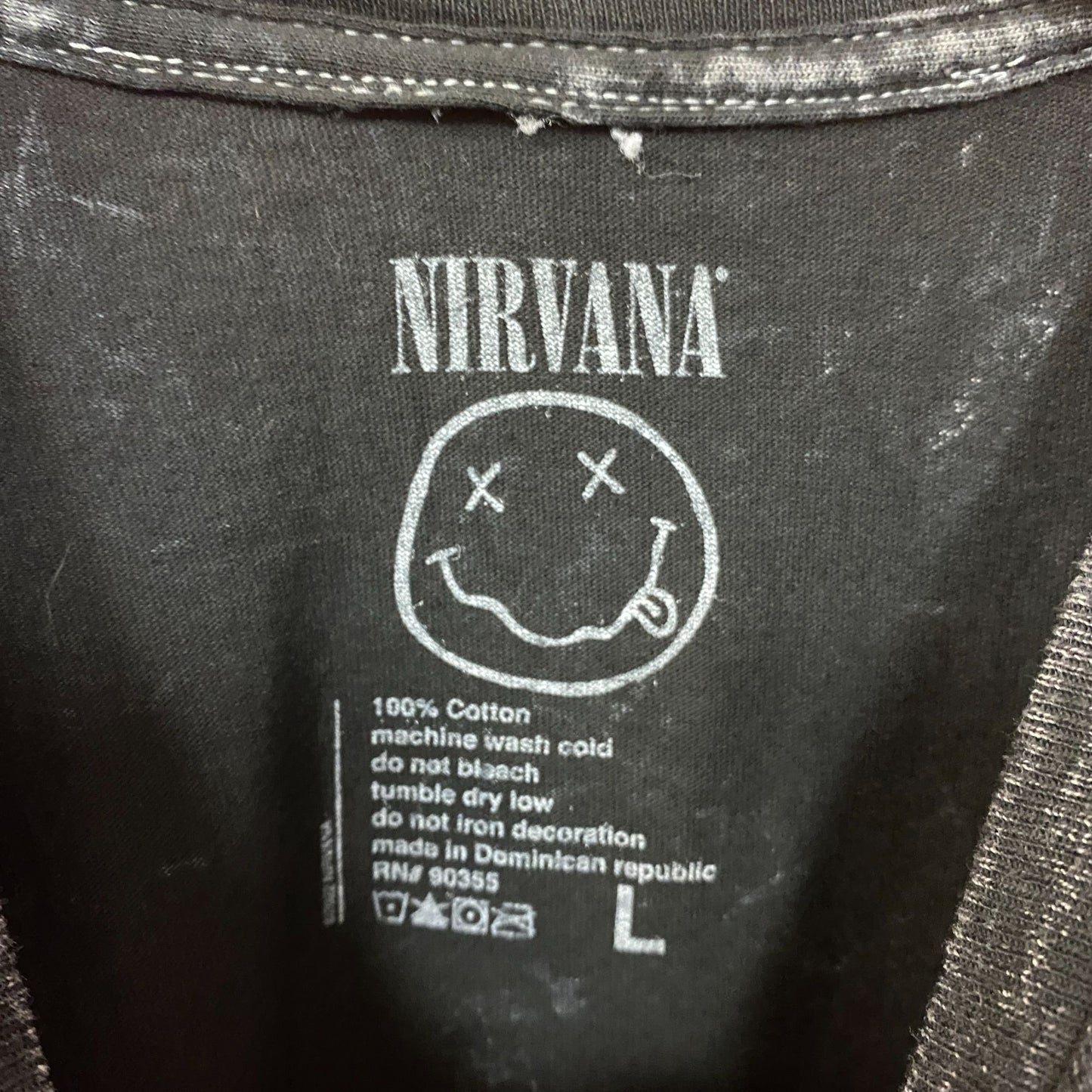 Nirvana In Utero Album Cover Graphic Mineral Wash T-shirt Large