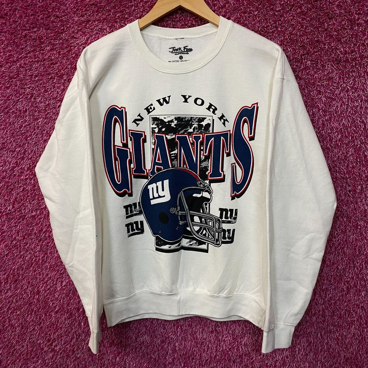 Junk Food Clothing New York Giants Conversion Flea Market Crew Fleece Sweatshirt Small