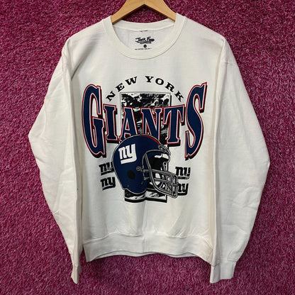 Junk Food Clothing New York Giants Conversion Flea Market Crew Fleece Sweatshirt Small