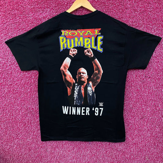 WWE "Stone Cold" Steve Austin 1997 Royal Rumble Winner Graphic T-Shirt Large