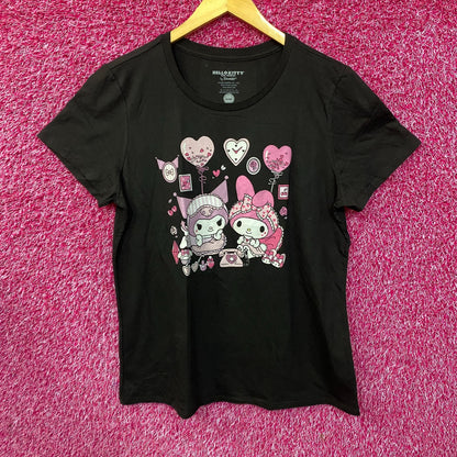 Hello Kitty and Friends My Melody and Kuromi Pajama Party Casual Fashion T-Shirt XL